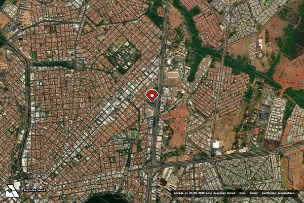 Imagem de satélite de Infração Ambiental em São José do Rio Preto - SP (marcador da localização)