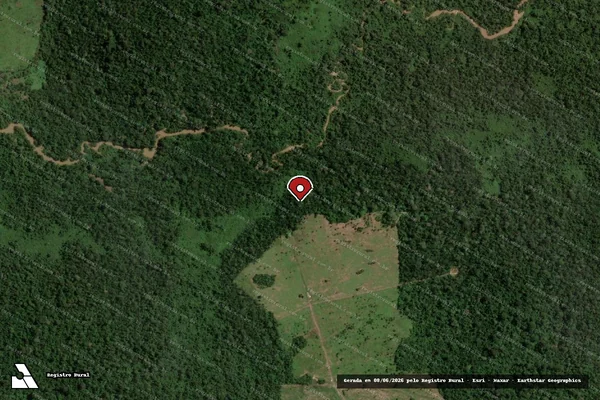 Imagem de satélite de Desmatamento em São Félix do Xingu - PA (marcador da localização)