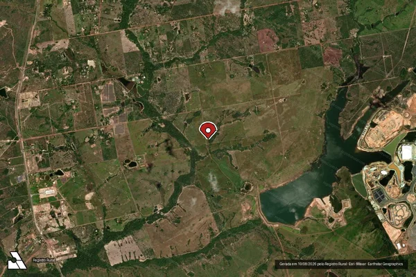 Imagem de satélite de Infração Ambiental em Cuiabá - MT (marcador da localização)