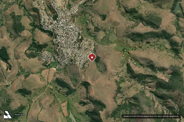 Imagem de satélite de Infração Ambiental em Carmo - RJ (marcador da localização)