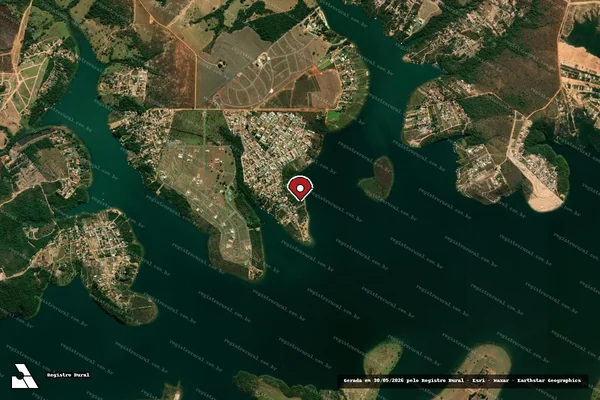 Imagem de satélite de Infração da Flora em Brasília - DF (marcador da localização)