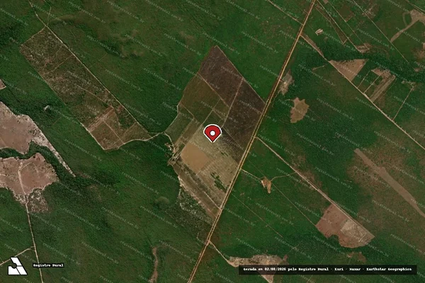 Imagem de satélite de Infração da Flora em Vilhena - RO (marcador da localização)
