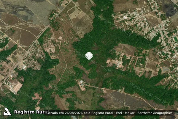Imagem de satélite de Infração Ambiental em Macapá - AP (marcador da localização)