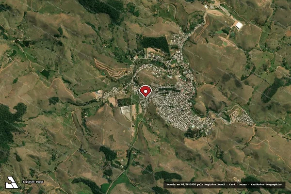 Imagem de satélite de Infração da Fauna em Miraí - MG (marcador da localização)