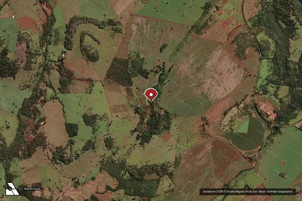 Imagem de satélite de Infração Ambiental em Uberlândia - MG (marcador da localização)