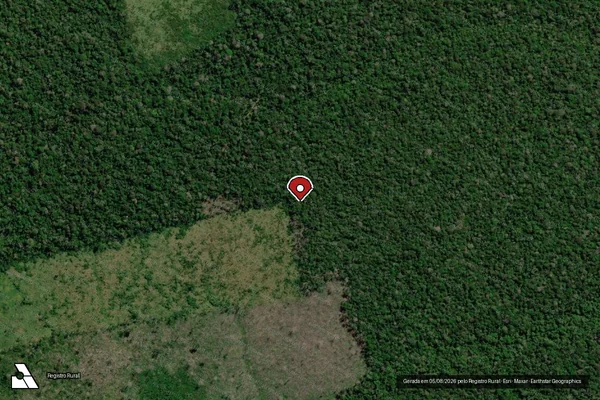 Imagem de satélite de Infração Ambiental em Apuí - AM (marcador da localização)