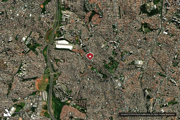Imagem de satélite de Infração Ambiental em Osasco - SP (marcador da localização)