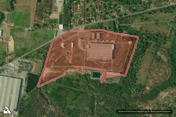Imagem de satélite — Embargo IBAMA — Infração Ambiental - Caucaia/CE