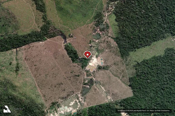 Imagem de satélite de Infração Ambiental em Altamira - PA (marcador da localização)