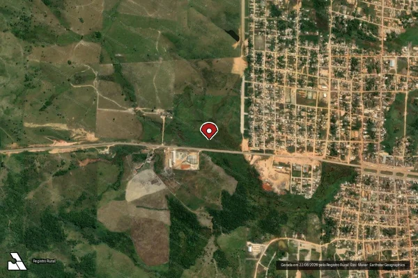 Imagem de satélite de Infração da Flora em Pacajá - PA (marcador da localização)