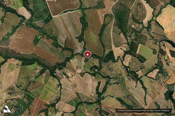 Imagem de satélite de Infração Ambiental em Silvânia - GO (marcador da localização)