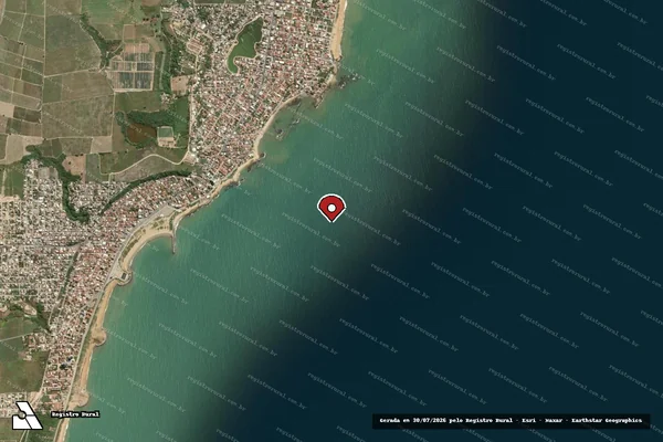 Imagem de satélite de Infração de pesca(Não Classificada-Móvel) em Marataízes - ES (marcador da localização)