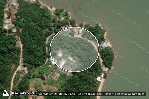 Imagem de satélite — Embargo Ambiental - Palhoça/SC