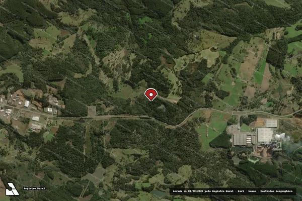 Imagem de satélite de Infração da Flora em Curitibanos - SC (marcador da localização)