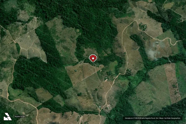 Imagem de satélite de Desmatamento em Bom Jesus do Tocantins - PA (marcador da localização)