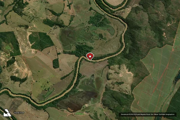 Imagem de satélite — Embargo IBAMA — Infração Ambiental - Lagoa da Prata/MG