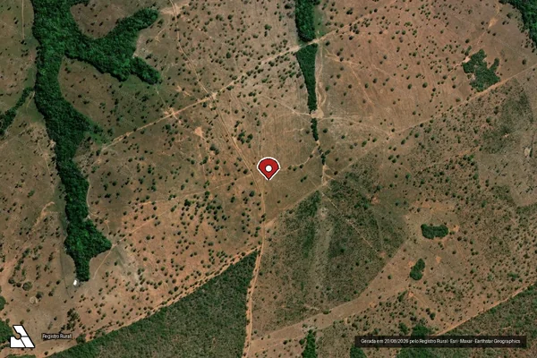 Imagem de satélite de Infração Ambiental em Sítio Novo - MA (marcador da localização)