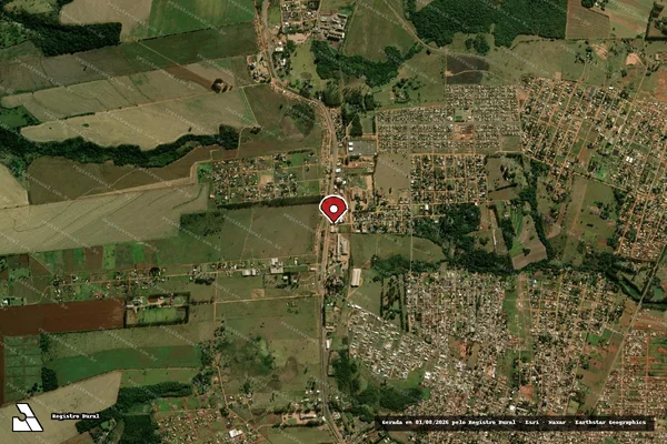Imagem de satélite de Infração Ambiental em Costa Rica - MS (marcador da localização)