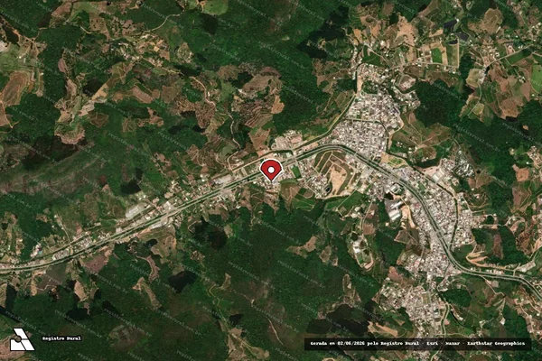 Imagem de satélite de Infração Ambiental em Venda Nova do Imigrante - ES (marcador da localização)