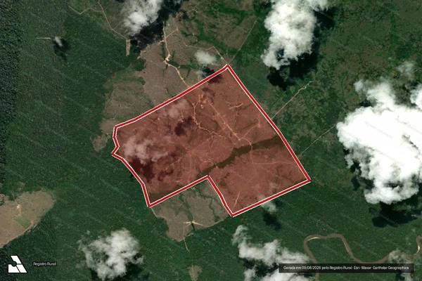 Imagem de satélite de Desmatamento em Lábrea - AM