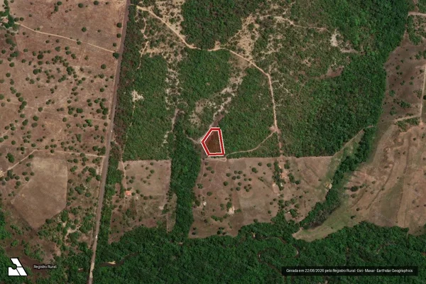 Imagem de satélite de Infração da Flora em Dois Irmãos do Tocantins - TO