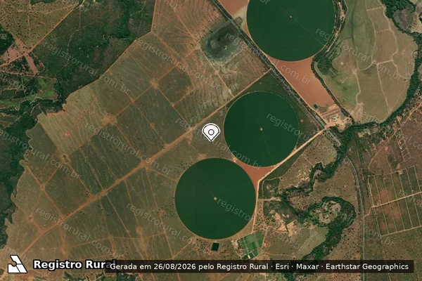 Imagem de satélite de Infração da Flora em Lassance - MG (marcador da localização)