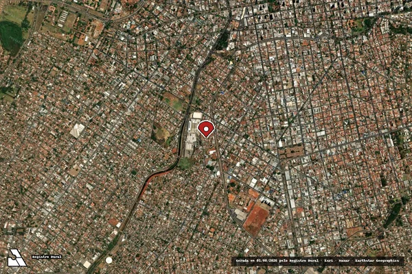 Imagem de satélite de Infração Ambiental em Campo Grande - MS (marcador da localização)