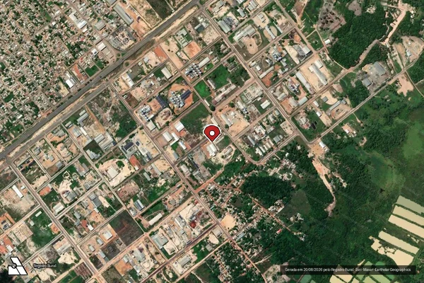 Imagem de satélite de Infração da Flora em Boa Vista - RR (marcador da localização)