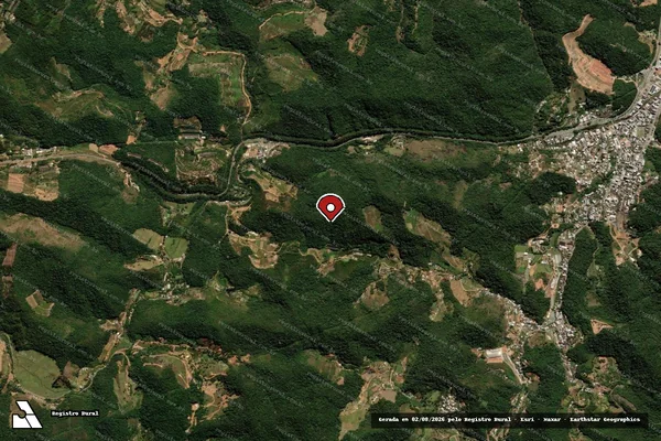 Imagem de satélite de Infração Ambiental em Ibitirama - ES (marcador da localização)