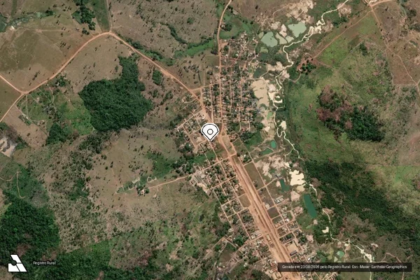 Imagem de satélite de Infração Ambiental em São Félix do Xingu - PA (marcador da localização)