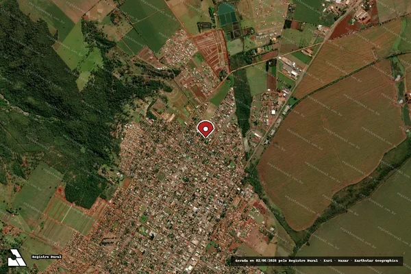 Imagem de satélite de Infração Ambiental em Sidrolândia - MS (marcador da localização)