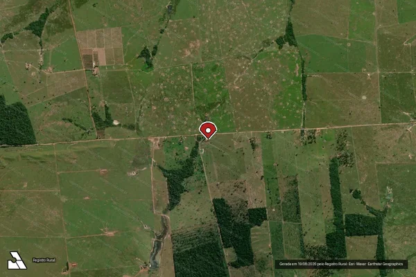 Imagem de satélite de Infração da Flora em São Francisco do Guaporé - RO (marcador da localização)
