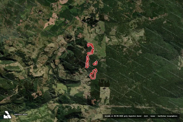 Imagem de satélite de Infração da Flora em Reserva do Iguaçu - PR
