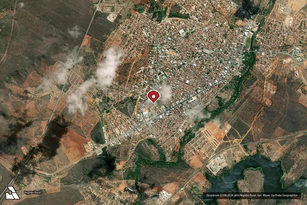Imagem de satélite de Infração da Fauna em Brumado - BA (marcador da localização)