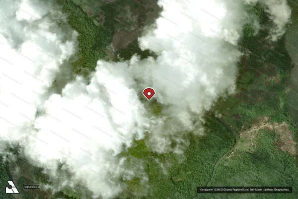 Imagem de satélite de Infração Ambiental em Tartarugalzinho - AP (marcador da localização)