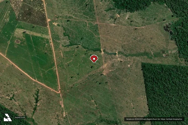 Imagem de satélite de Infração Ambiental em Porto Velho - RO (marcador da localização)