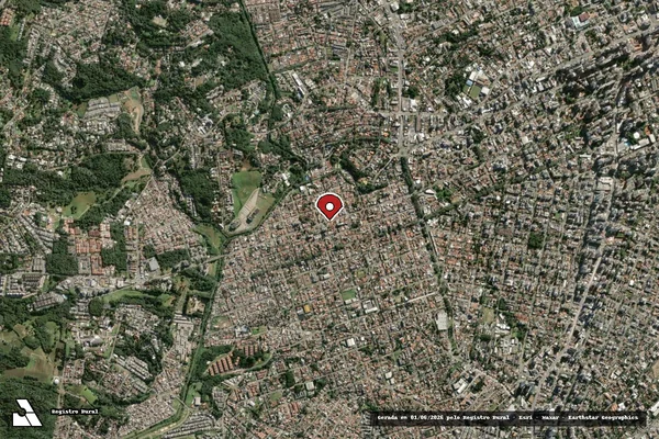 Imagem de satélite de Infração Ambiental em Curitiba - PR (marcador da localização)