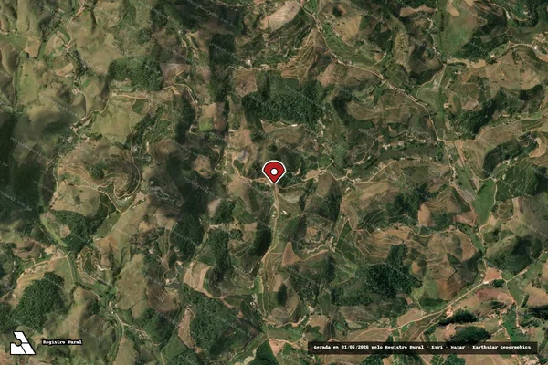 Imagem de satélite de Infração Ambiental em Ibitirama - ES (marcador da localização)