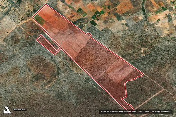 Imagem de satélite — Embargo IBAMA — Infração da Flora — Mata Grande/AL