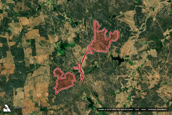 Imagem de satélite — Embargo IBAMA — Infração da Flora — Riacho dos Cavalos/PB