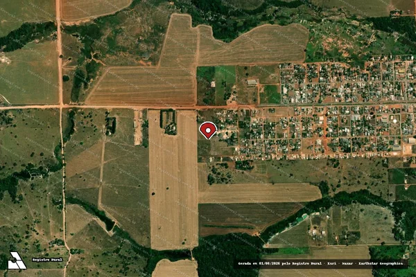 Imagem de satélite de Infração Ambiental em Novo Mundo - MT (marcador da localização)