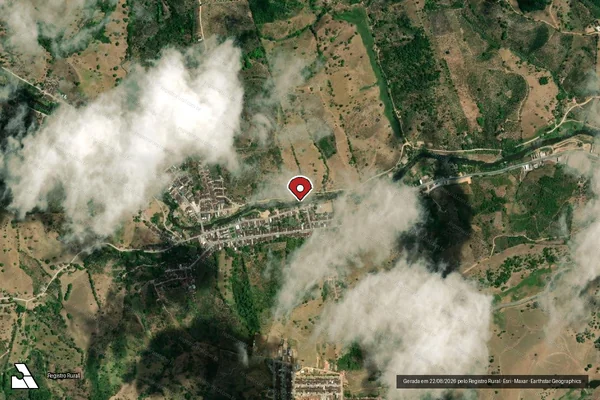Imagem de satélite de Infração Ambiental em Santana do Mundaú - AL (marcador da localização)