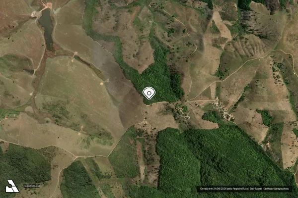 Imagem de satélite de Infração Ambiental em Lagoa dos Gatos - PE (marcador da localização)