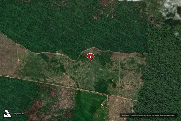 Imagem de satélite de Infração Ambiental em São Félix do Xingu - PA (marcador da localização)