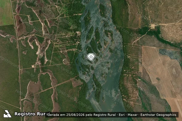Imagem de satélite — Embargo IBAMA — Infração Ambiental - Peixe/TO