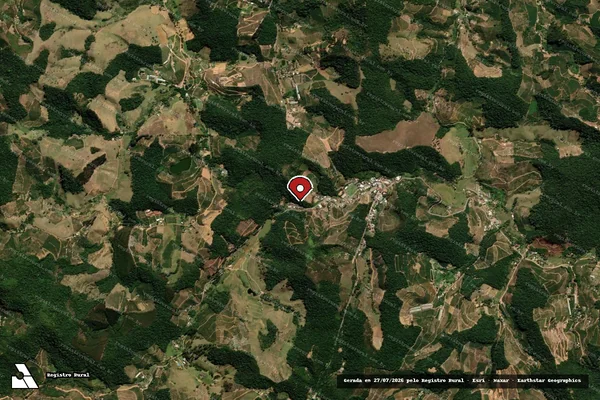 Imagem de satélite de Infração Ambiental em Domingos Martins - ES (marcador da localização)