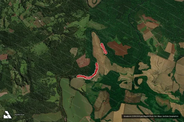 Imagem de satélite — Embargo IBAMA — Infração Ambiental - Pranchita/PR