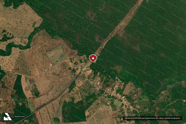 Imagem de satélite — Embargo IBAMA — Infração Ambiental - São Bento do Tocantins/TO