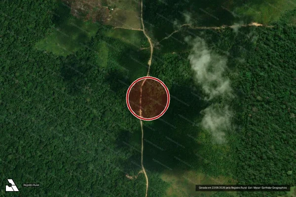 Imagem de satélite de Desmatamento em Rodrigues Alves - AC