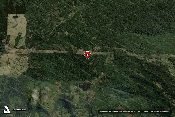 Imagem de satélite de Infração Ambiental em Reserva do Iguaçu - PR (marcador da localização)